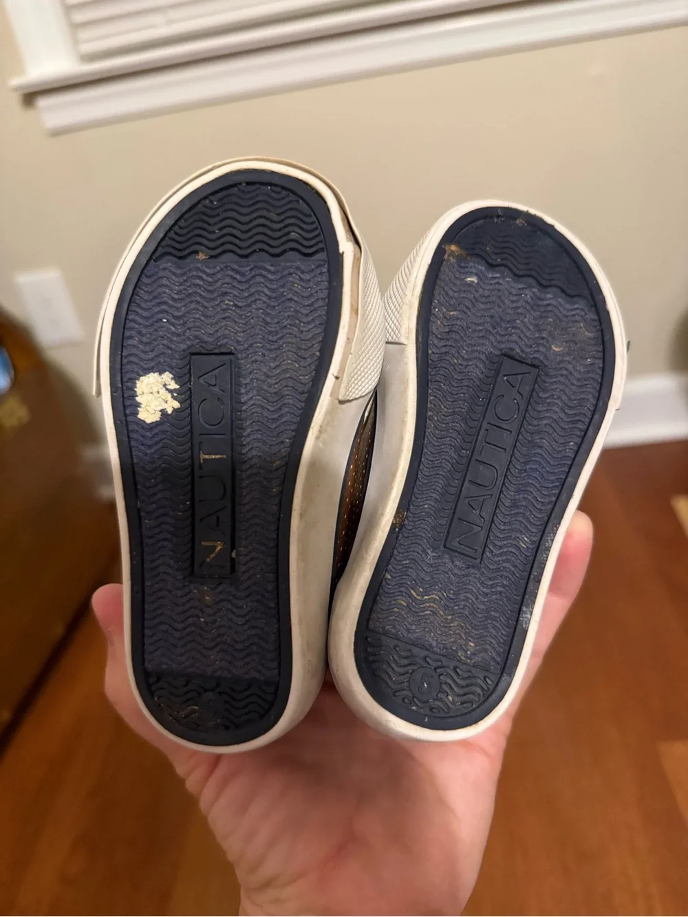 Nautica Toddler Boy Brown Faux Leather Slip On Sneakers Size 5